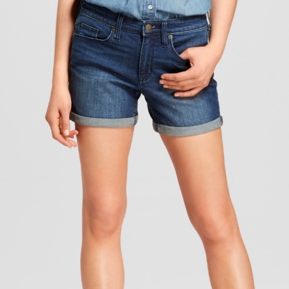 high rise midi shorts